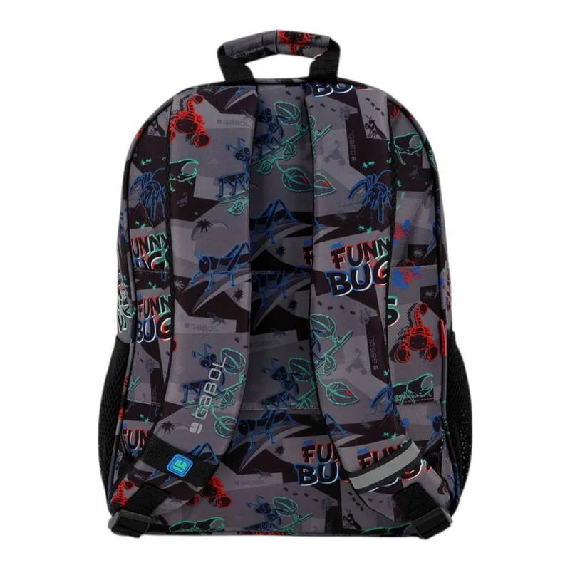 Mochila Escolar Pequeña Gabol Bugs Gris para 1º y 2º de Primaria