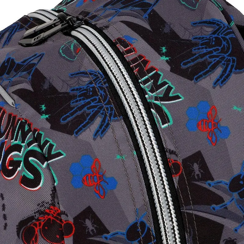Mochila Escolar Pequeña Gabol Bugs Gris para 1º y 2º de Primaria