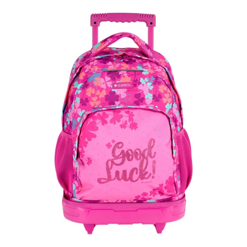 Mochila Escolar con Carro Desmontable Gabol Clover Fucsia para Niña