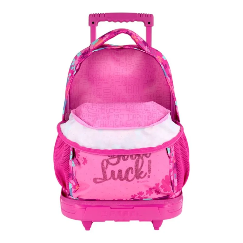 Mochila Escolar con Carro Desmontable Gabol Clover Fucsia para Niña
