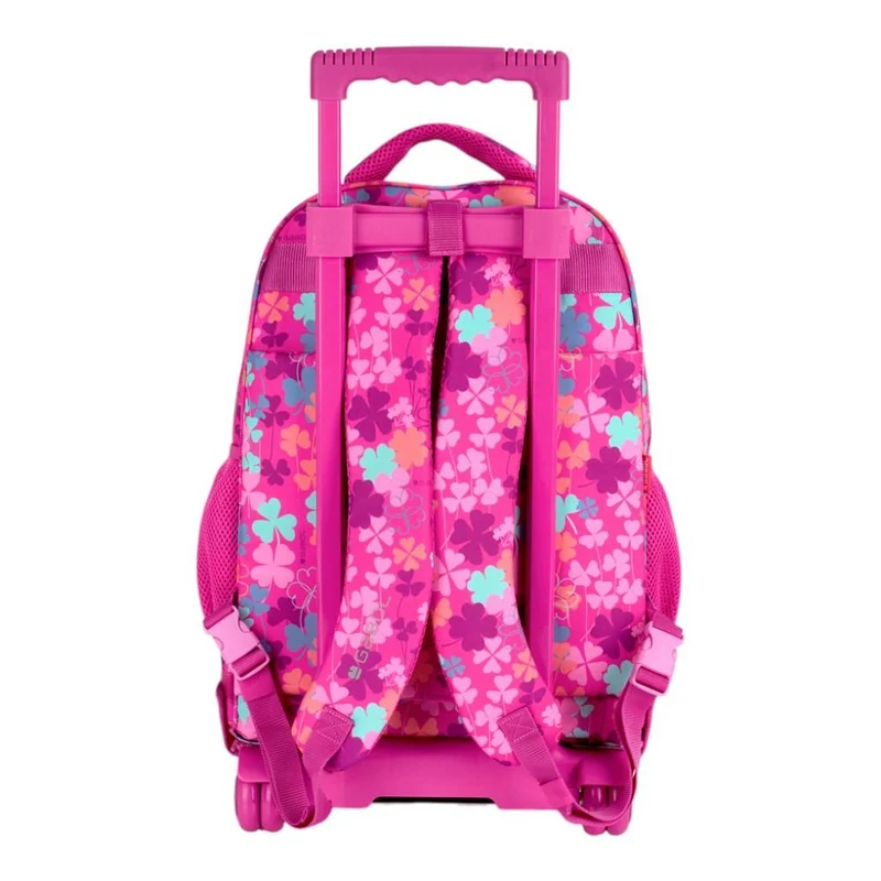 Mochila Escolar con Carro Desmontable Gabol Clover Fucsia para Niña