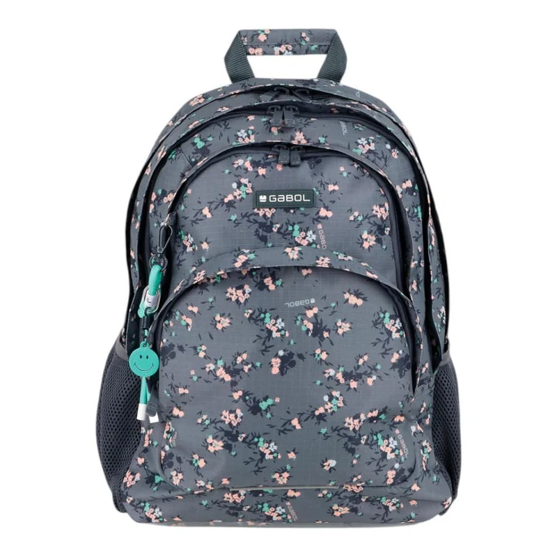 Mochila Escolar Gabol Secret Flores 3 Compartimentos