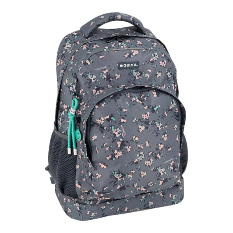 Mochila Escolar con Carro Desmontable Gabol Secret Gris para Niña