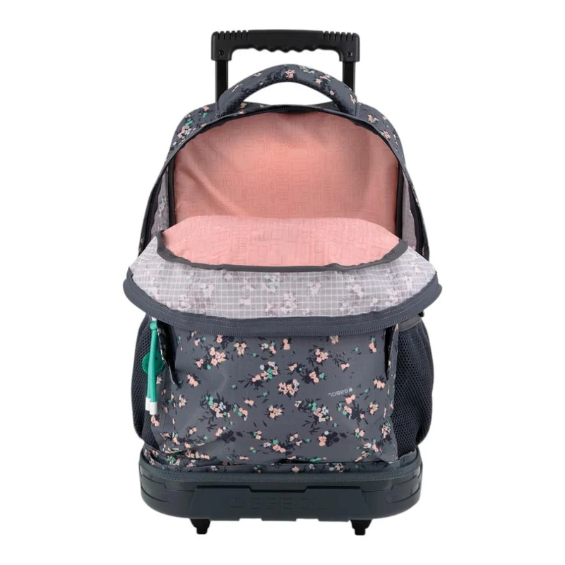 Mochila Escolar con Carro Desmontable Gabol Secret Gris para Niña