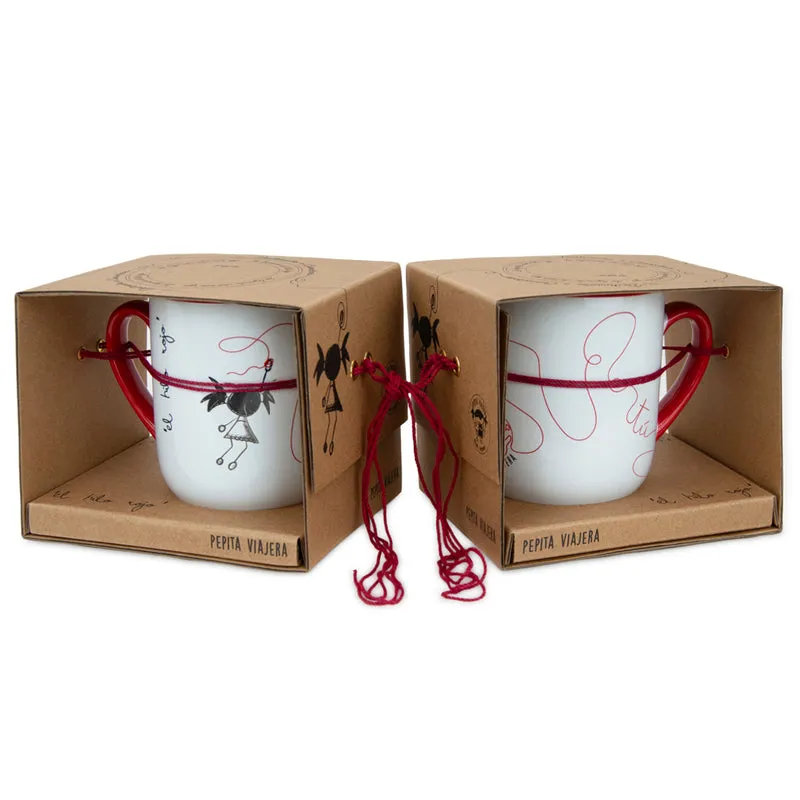 Pack dos tazas iguales hilo rojo Enishi