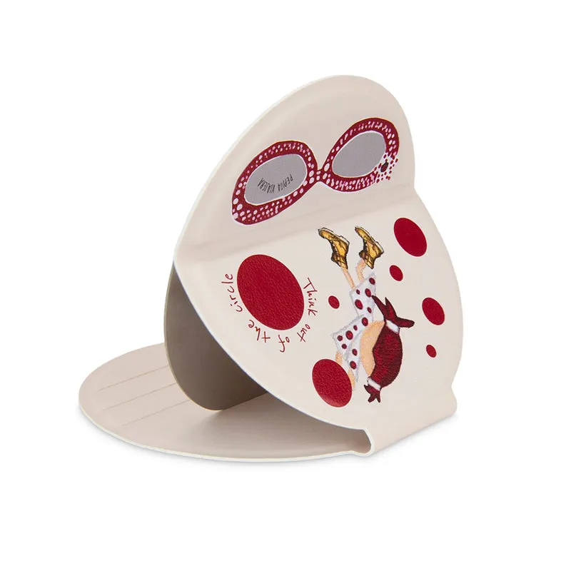 Espejo compacto irrompible de acero inoxidable Pepikusama beige