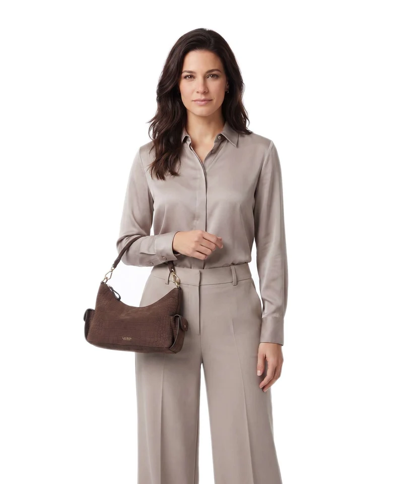 Lauren Ralph Lauren Blaike Small Bolso de hobo chestnut brown