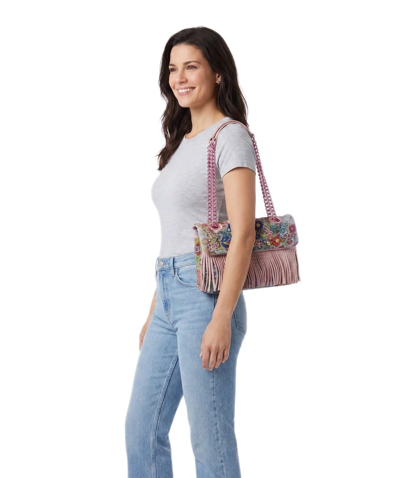 Kurt Geiger Kensington Fringe Bolso de hombro blue
