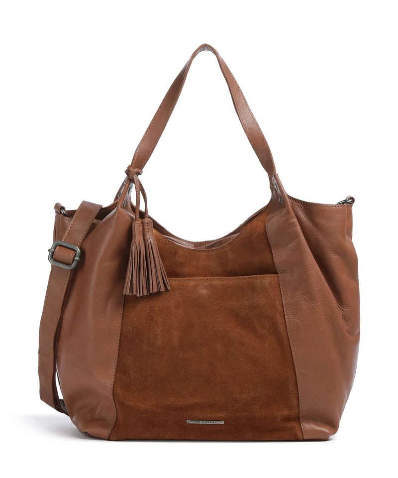Spikes & Sparrow Suede Mix Ryana Bolsa shopping mocca
