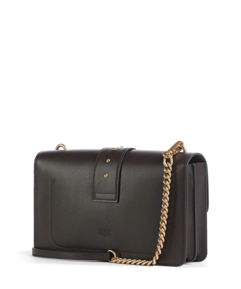 Pinko Love One Classic New Buckle Bandolera marrone marasca/antique gold
