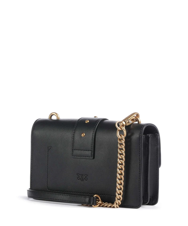 Pinko Love One Mini New Buckle Bandolera nero/antique gold