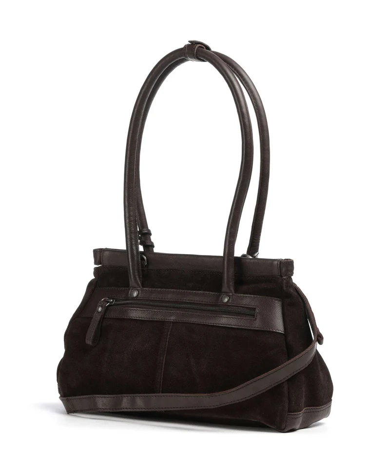 Spikes & Sparrow Suede Mix Milania Bolso de hombro dark brown
