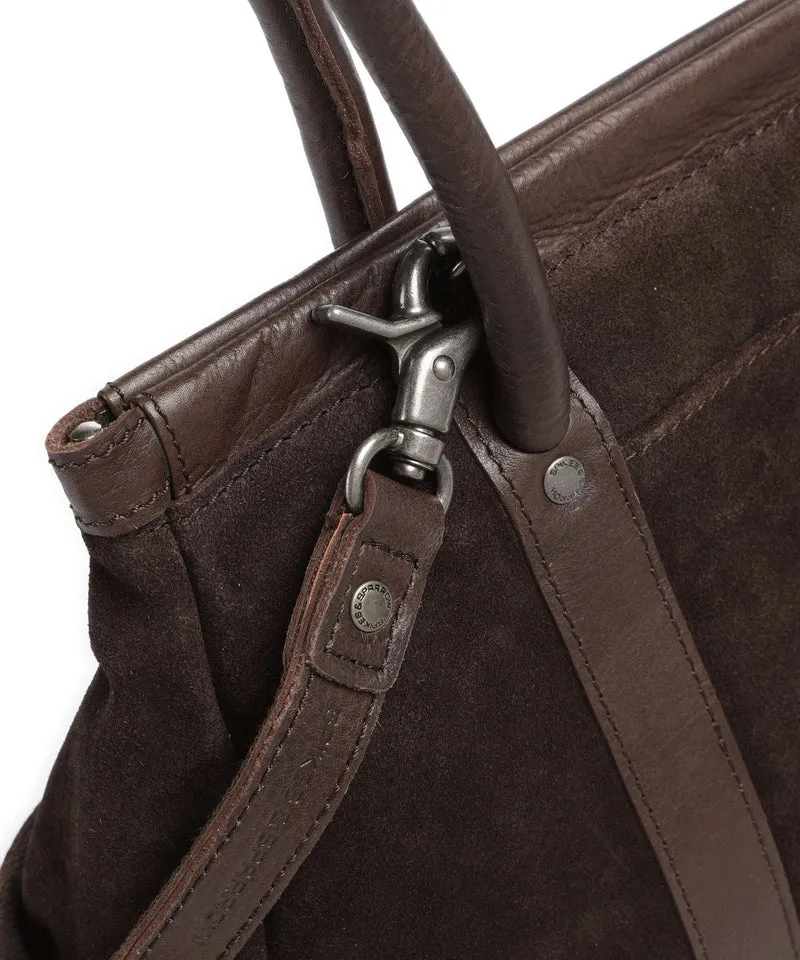 Spikes & Sparrow Suede Mix Milania Bolso de hombro dark brown