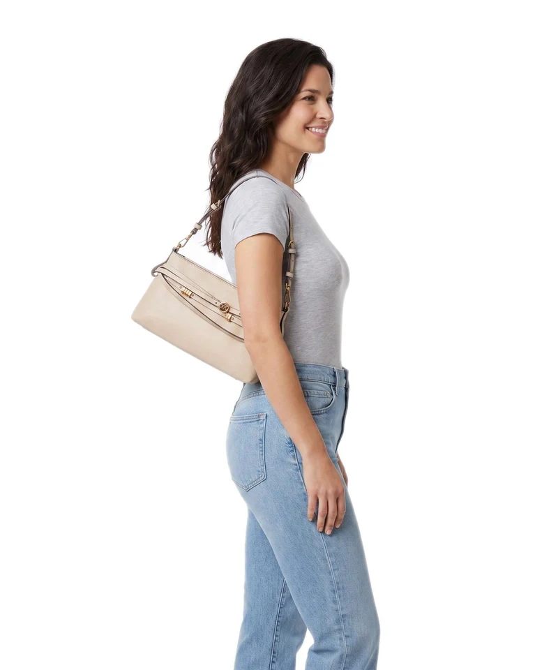 Pinko Belt Mini Bolso de hombro beige/grigio fumo/antique gold