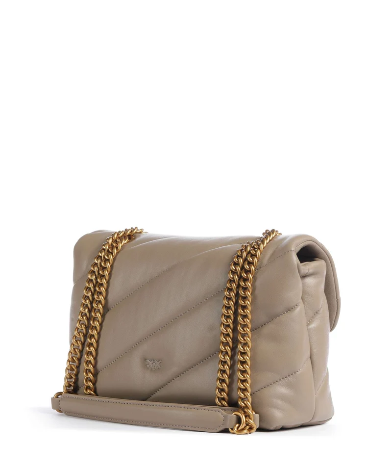 Pinko Love Puff Classic Bolso de hombro grigio talpa/antique gold