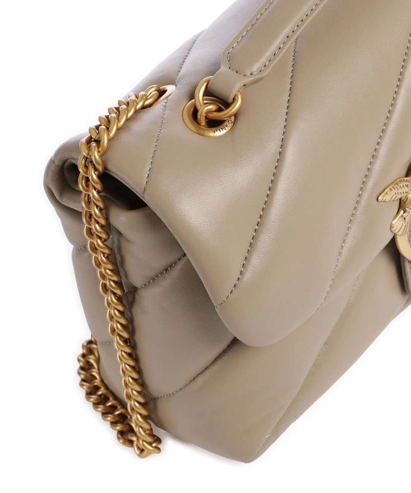 Pinko Love Puff Classic Bolso de hombro grigio talpa/antique gold