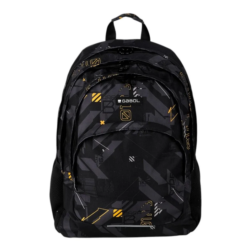 Mochila Escolar Gabol Byte Negra 3 Compartimentos
