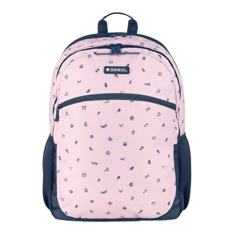 Mochila Escolar Gabol Icon Rosa Adaptable a Carro 2 Compartimentos