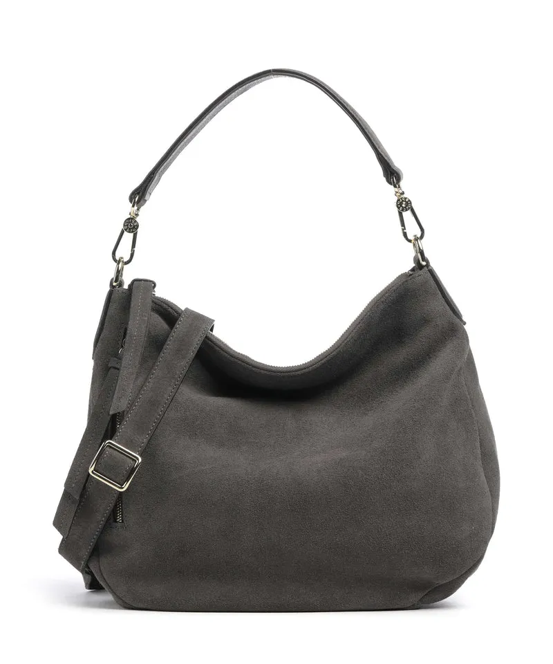 Abro Suede Juna Small Bolso de hobo grey