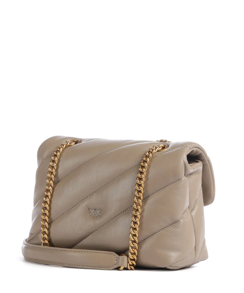 Pinko Love Puff Mini Bolso de hombro grigio talpa/antique gold