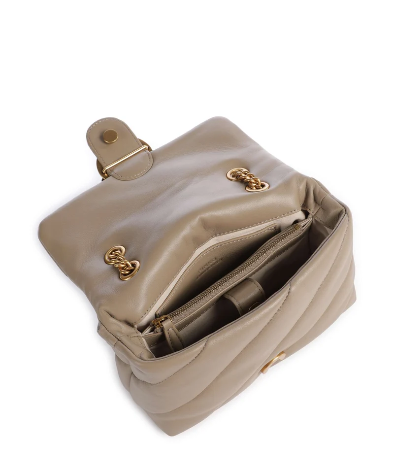 Pinko Love Puff Mini Bolso de hombro grigio talpa/antique gold