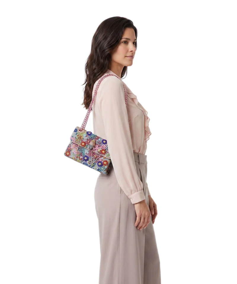 Kurt Geiger Kensington Mini Flower Bolso de hombro blue