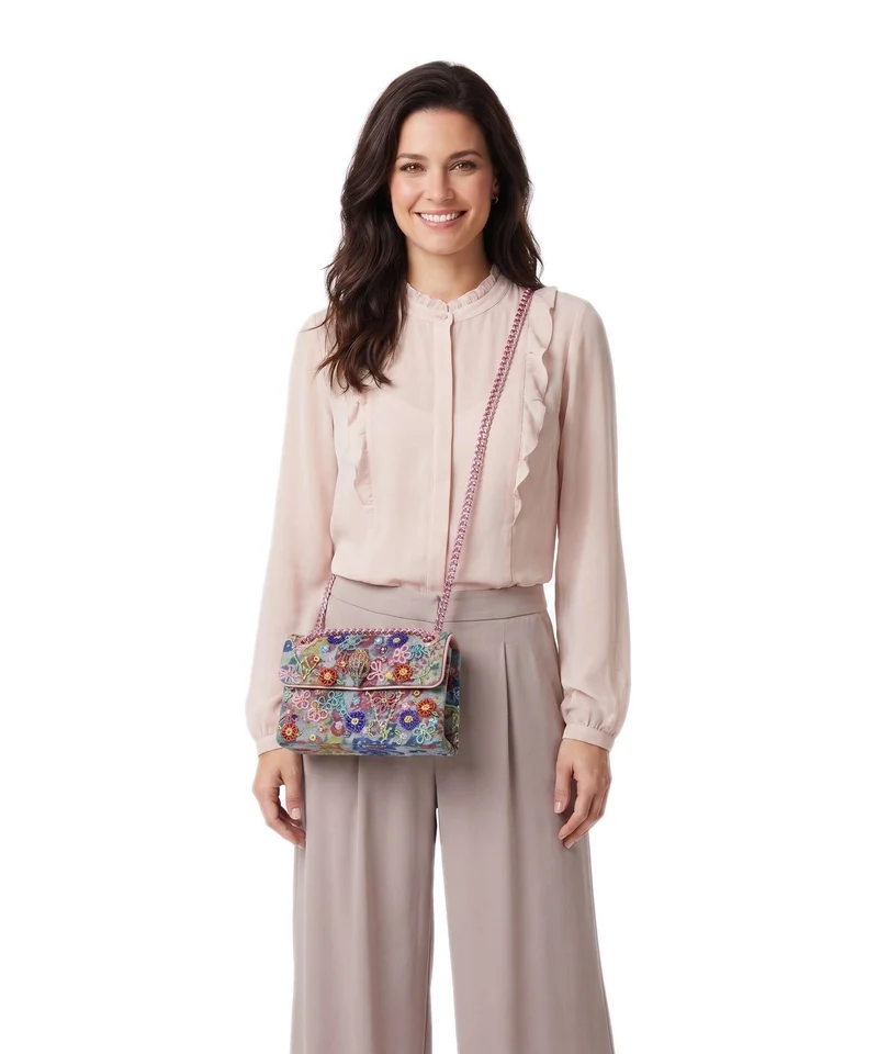 Kurt Geiger Kensington Mini Flower Bolso de hombro blue