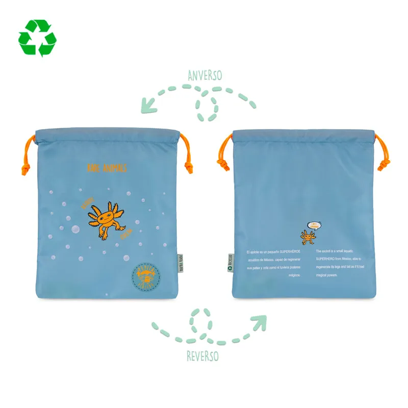 Pack Bolsas multiusos y Mochila blanda recicladas Animales Raros