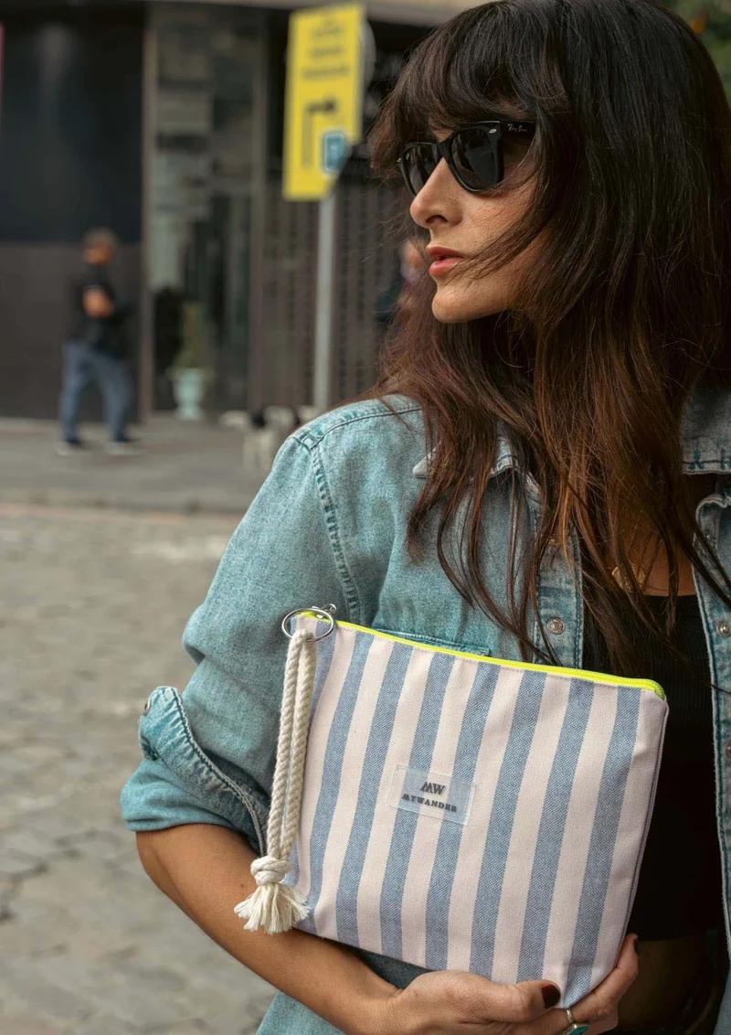 Navy Stripes Neceser Mujer Repelente al Agua