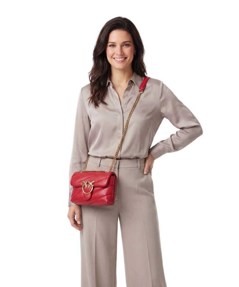 Pinko Love Puff Baby Bolso de hombro rosso rio/antique gold