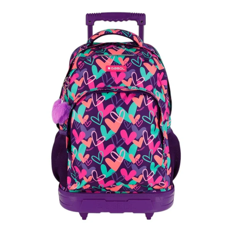 Mochila Escolar con Carro Desmontable Gabol Kokoro Fucsia para Niña
