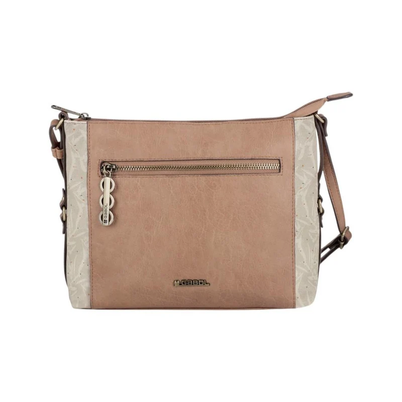 Bandolera Gabol India Beige con Bolsillos y Bandolera Regulable