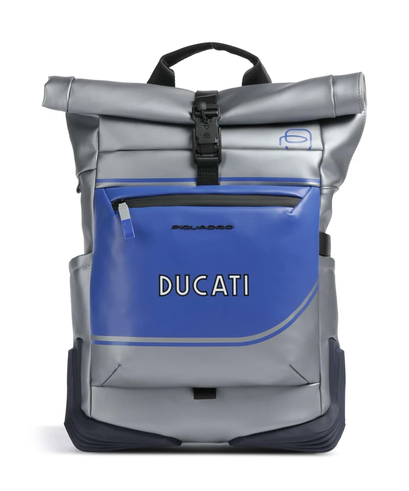 Piquadro Ducati C2OWD Mochila roll-top silver/blue