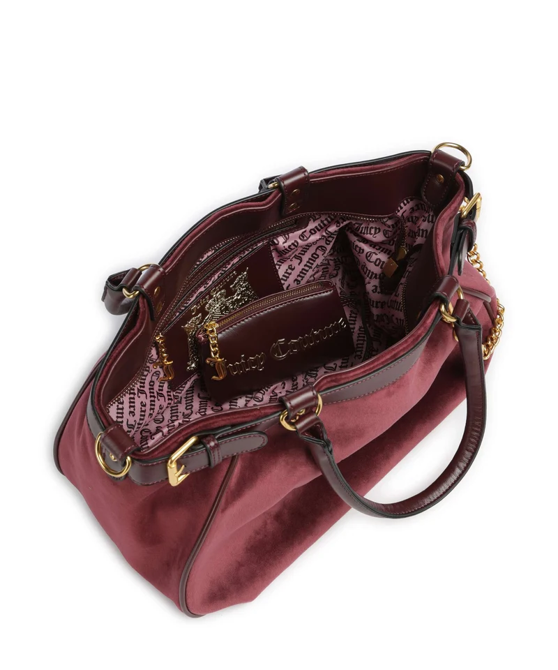 Juicy Couture Twig Narrative Velvet L Bolsa shopping winetasting