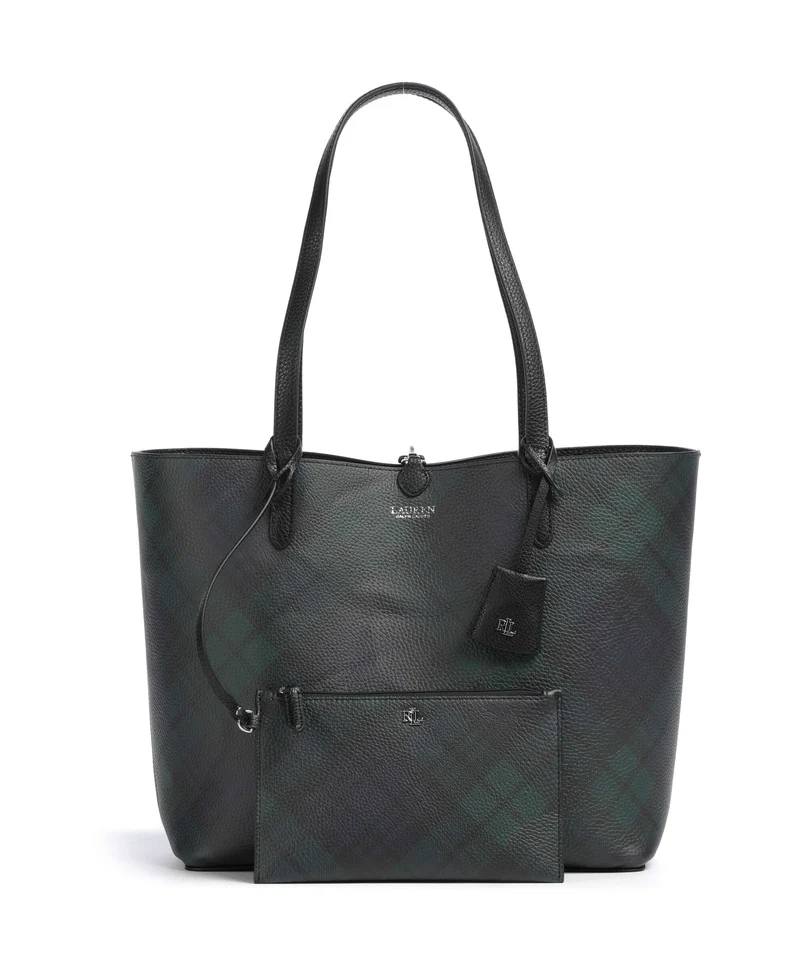 Lauren Ralph Lauren Medium Bolsa shopping black watch tartan