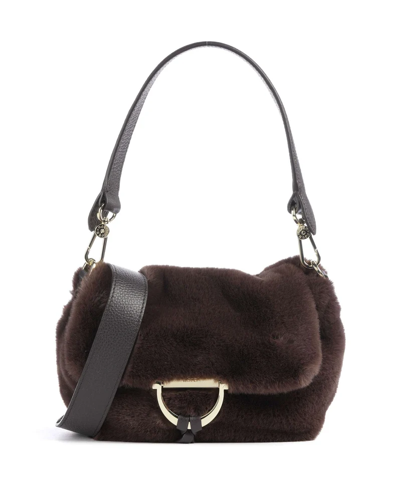 Abro Eco Fur Temi Small Bolso de hombro dark brown
