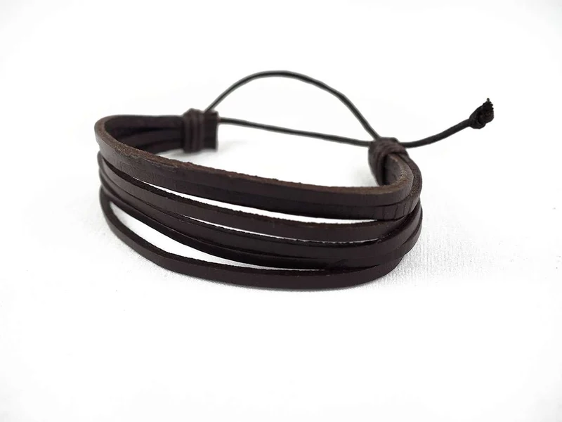 Pulsera de cuero de tiras dobles