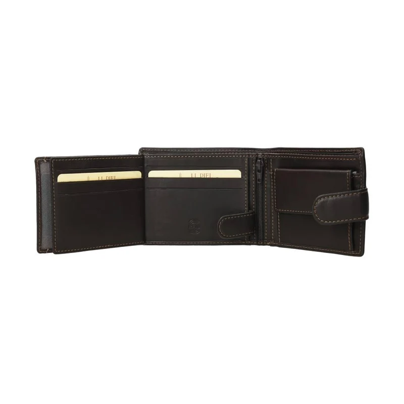 Cartera Americana Grande de Piel J.L Piel Classic RFID Marrón