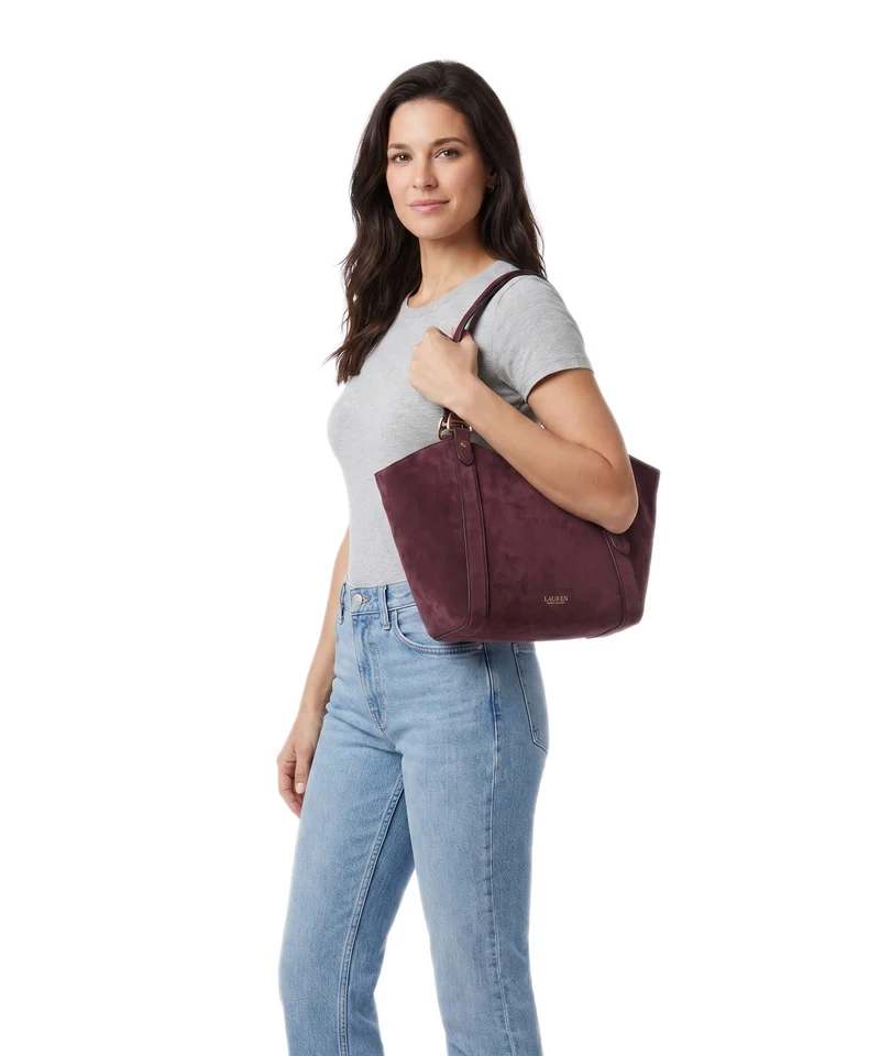 Lauren Ralph Lauren Tasha Small Bolsa shopping dark garnet