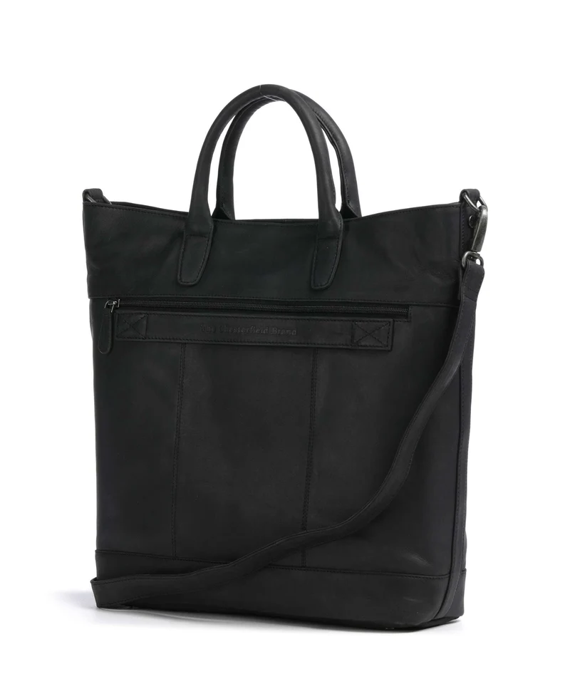 The Chesterfield Brand Wax Pull Up Cow Westbrook Bolso de mano black