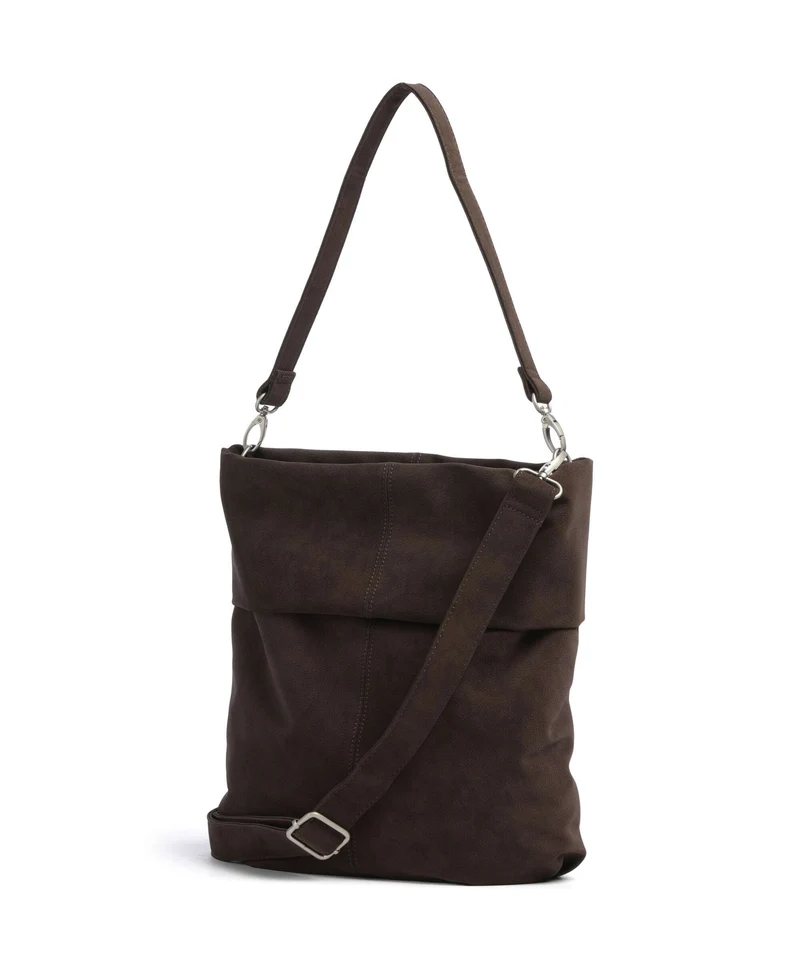 Zwei Mademoiselle.M M12 Bolso de hobo nubuk/espresso