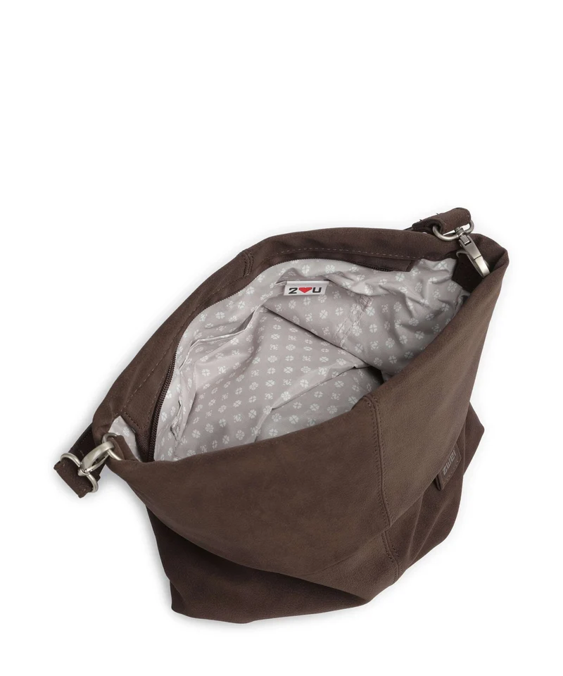 Zwei Mademoiselle.M M12 Bolso de hobo nubuk/espresso