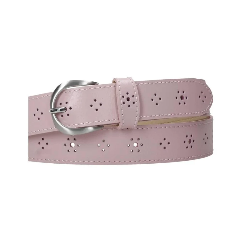 Cinturón de Piel Mujer GS Urban Rosa Palo Calado Fabricado en España