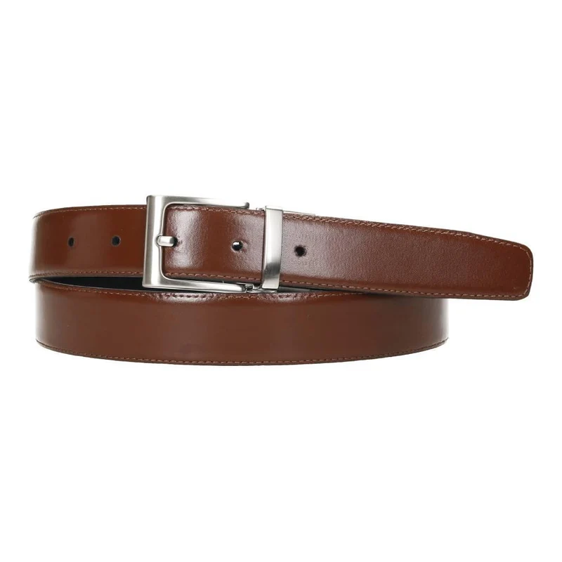 Cinturón Reversible de Piel Negro y Cuero Fabricado en España