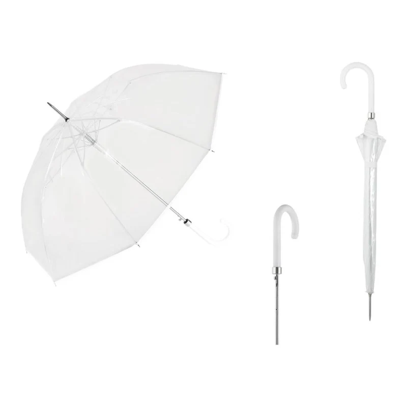 Paraguas Transparente Mujer Largo C-Collection Bright Blanco