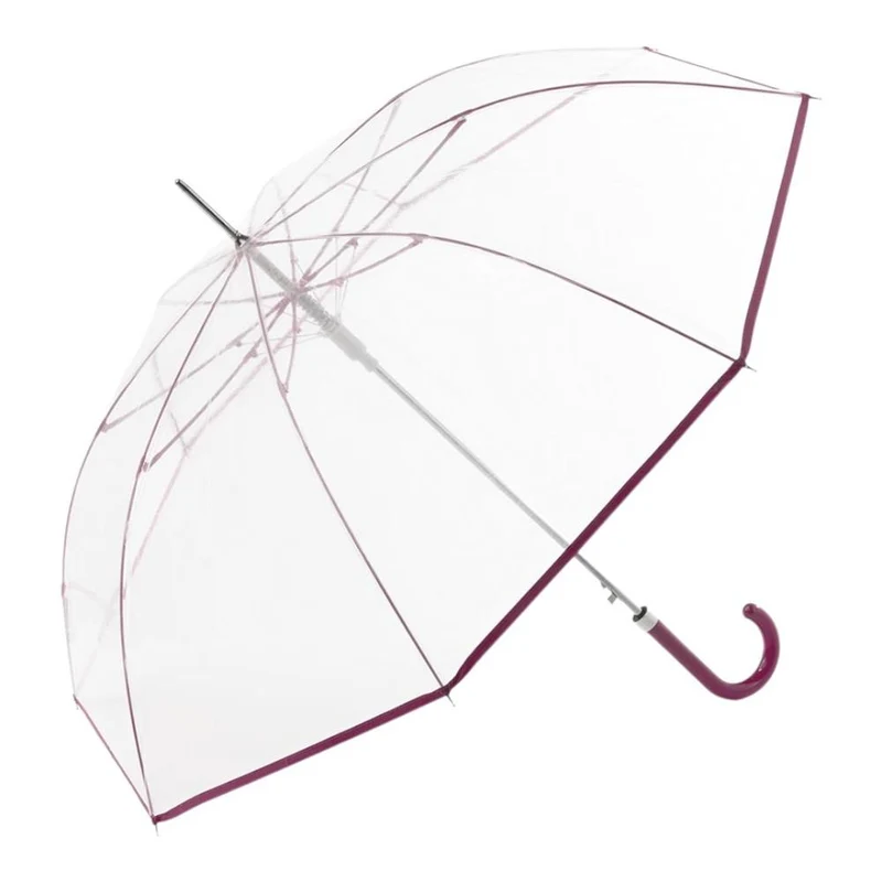 Paraguas Transparente Mujer Largo C-Collection Bright Burgundy