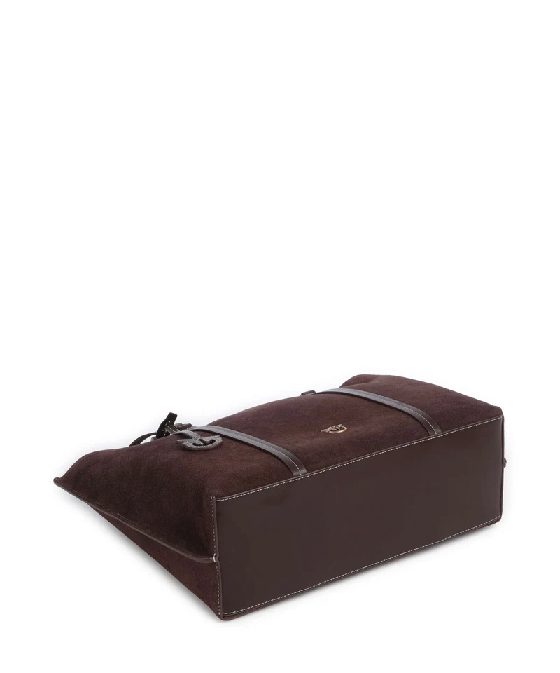 Pinko Carrie Big Bolsa shopping borgogna/antique gold