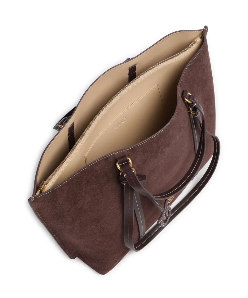Pinko Carrie Big Bolsa shopping borgogna/antique gold