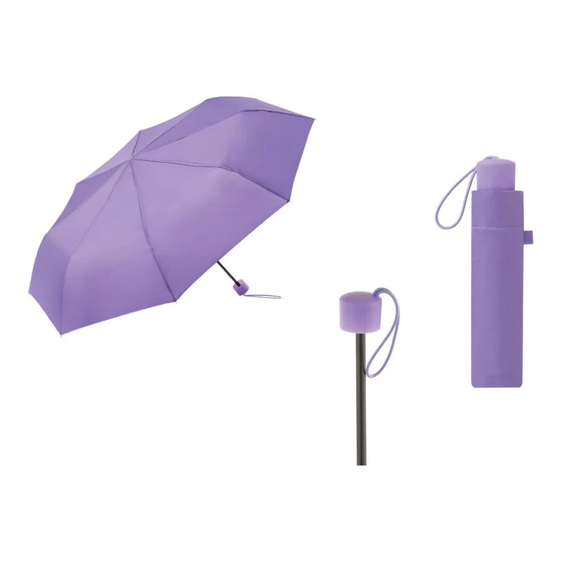 Paraguas Plegable Manual Mujer C-Collection Malva Compacto y Resistente