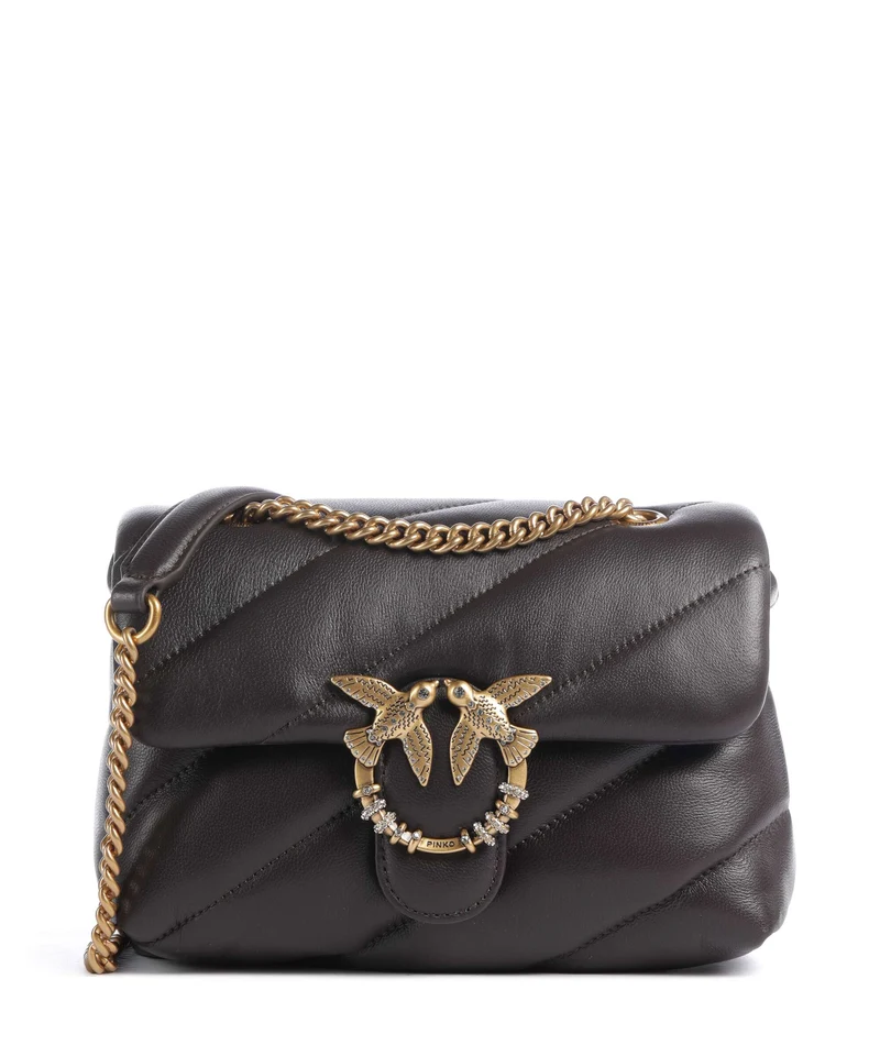 Pinko Love Puff Mini New Buckle Bolso de hombro marrone marasca/antique gold